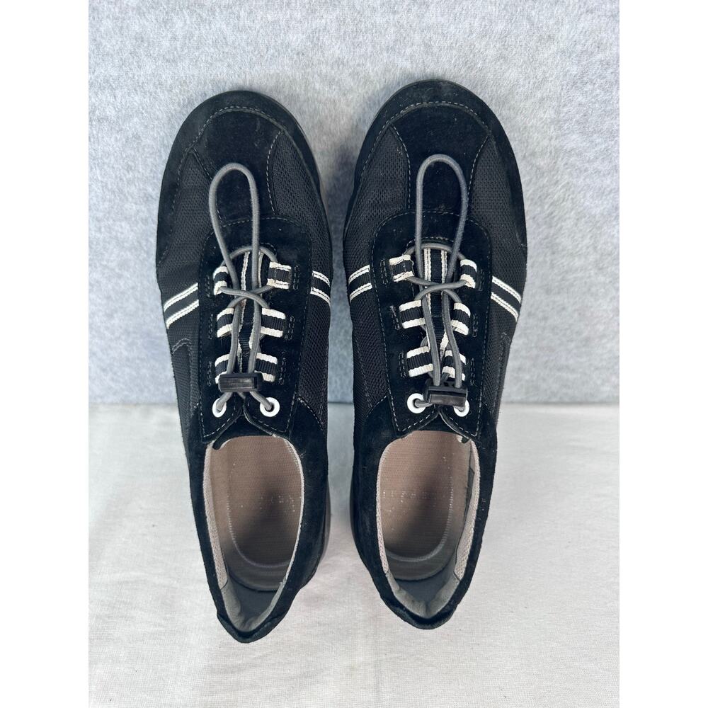 Dansko Women's sz 41 Helen Sneakers Black Suede White Stripe Casual Comfort Walk - Picture 2 of 14
